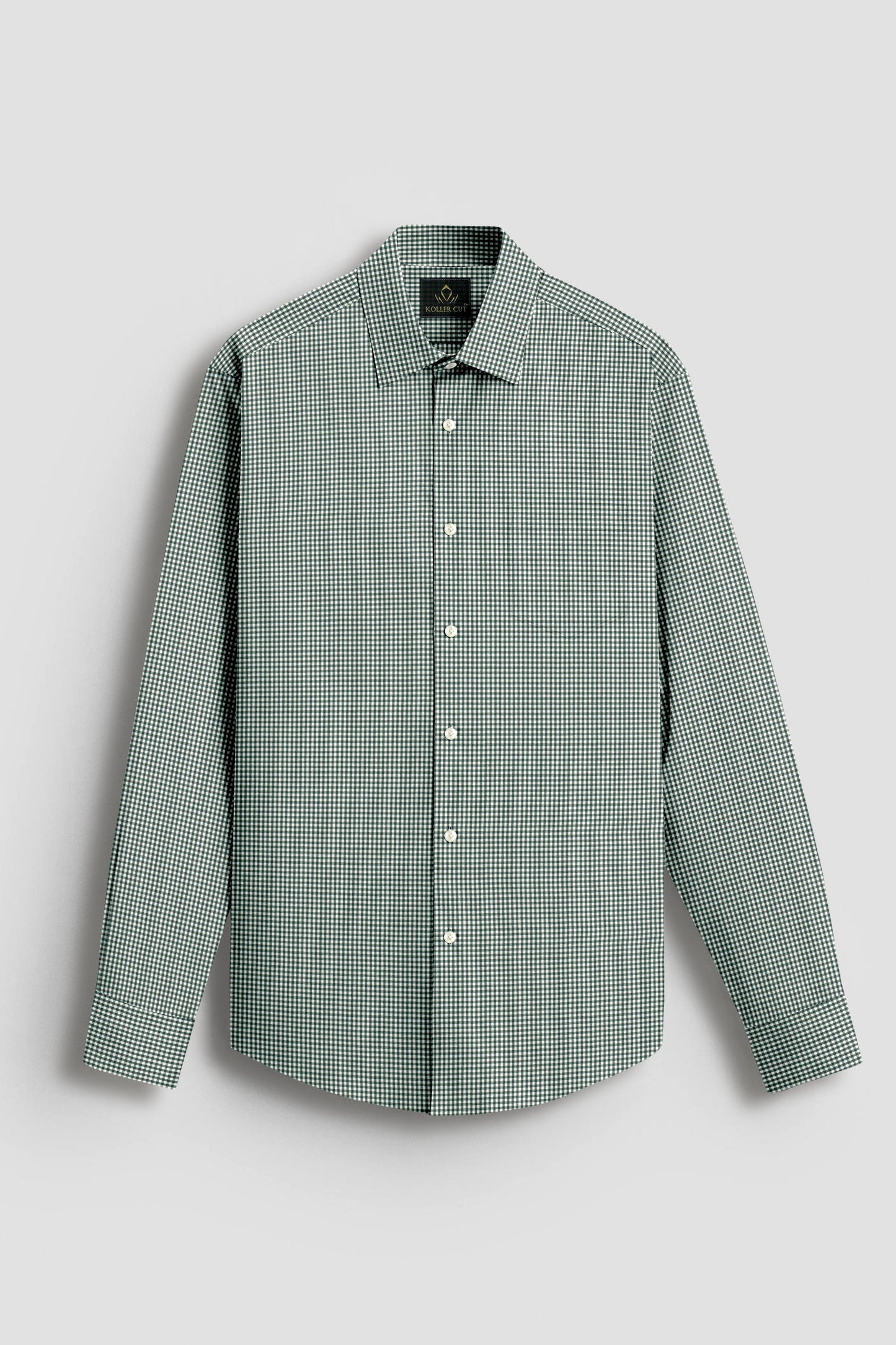 Foliage Green and White Checks Cotton Shirt