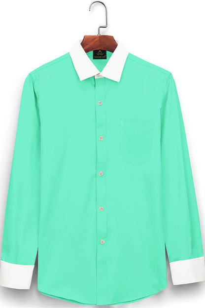 Celeste Blue Giza Cotton Designer Shirt