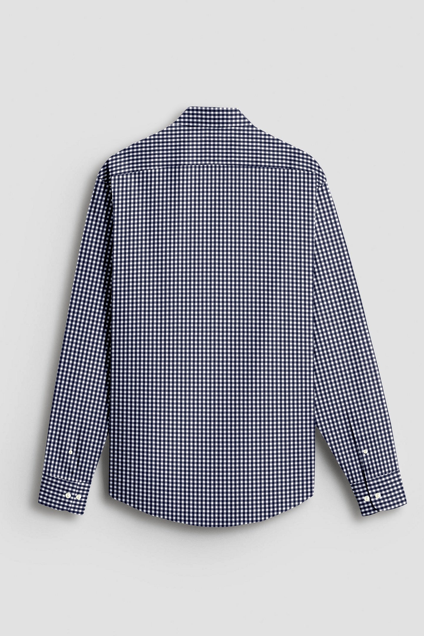 Berryblue and Porcelain White Gingham Checks Cotton Shirt