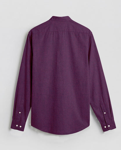 Gloxinia Purple Two Toned Mandarin Collar Premium Oxford Cotton Shirt