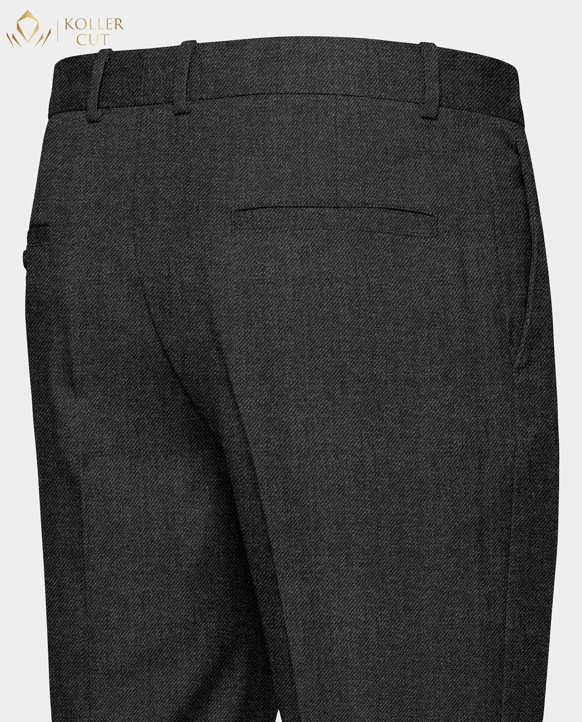 Hematite Gray Wool Blend Slight Stretch Tweed Pant