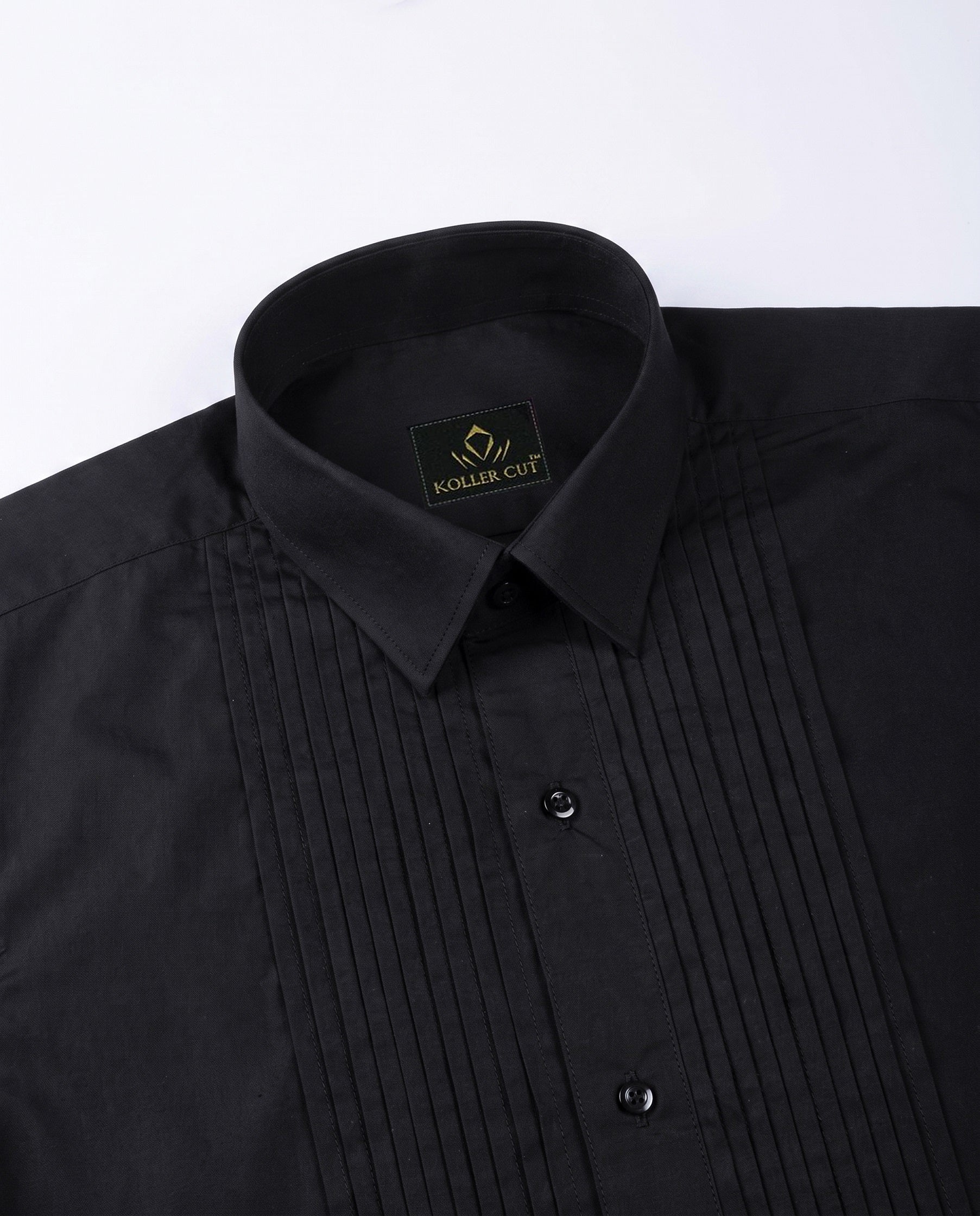 Grease Black Giza Cotton Tuxedo  Shirt