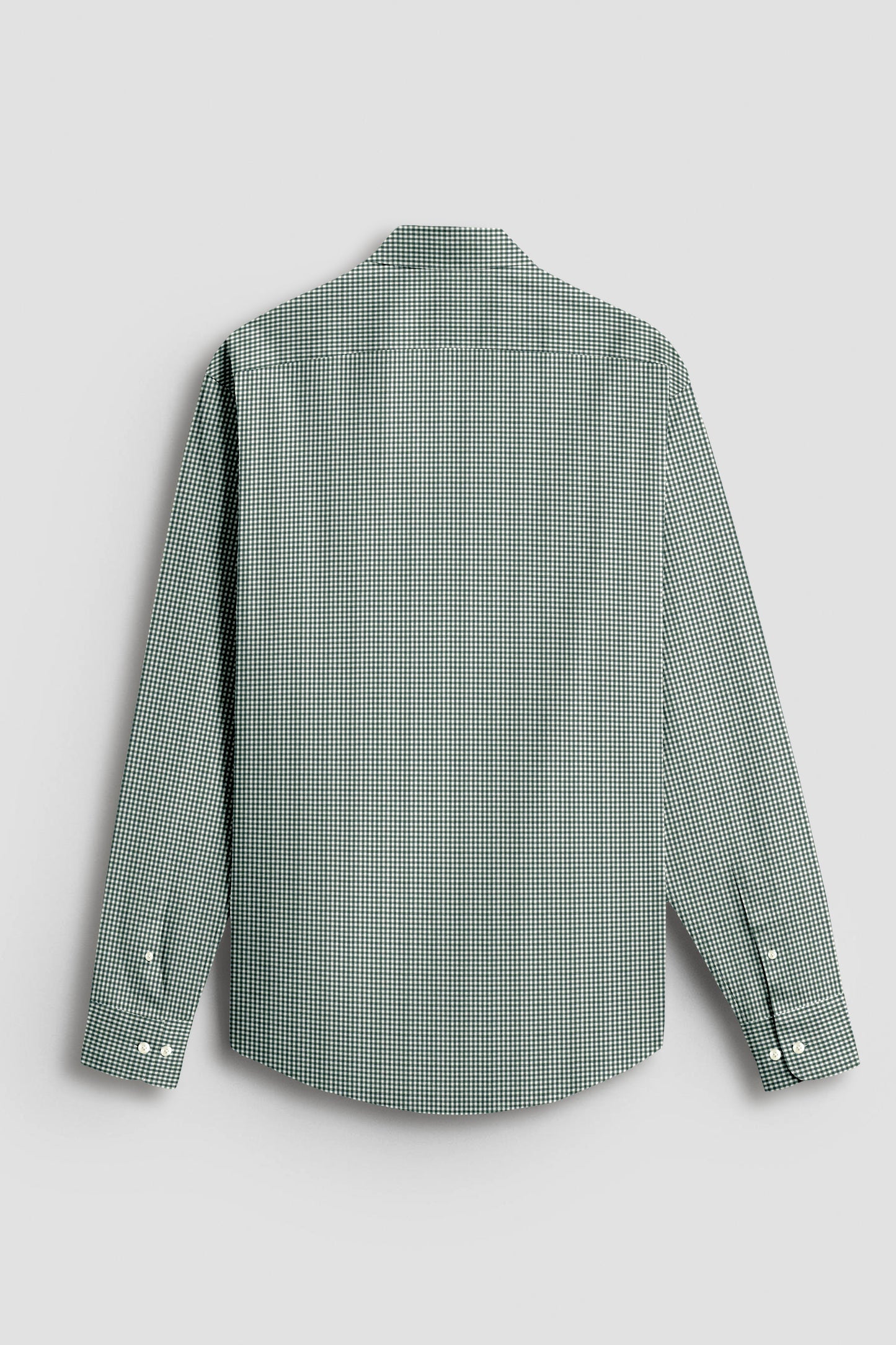 Foliage Green and White Checks Cotton Shirt