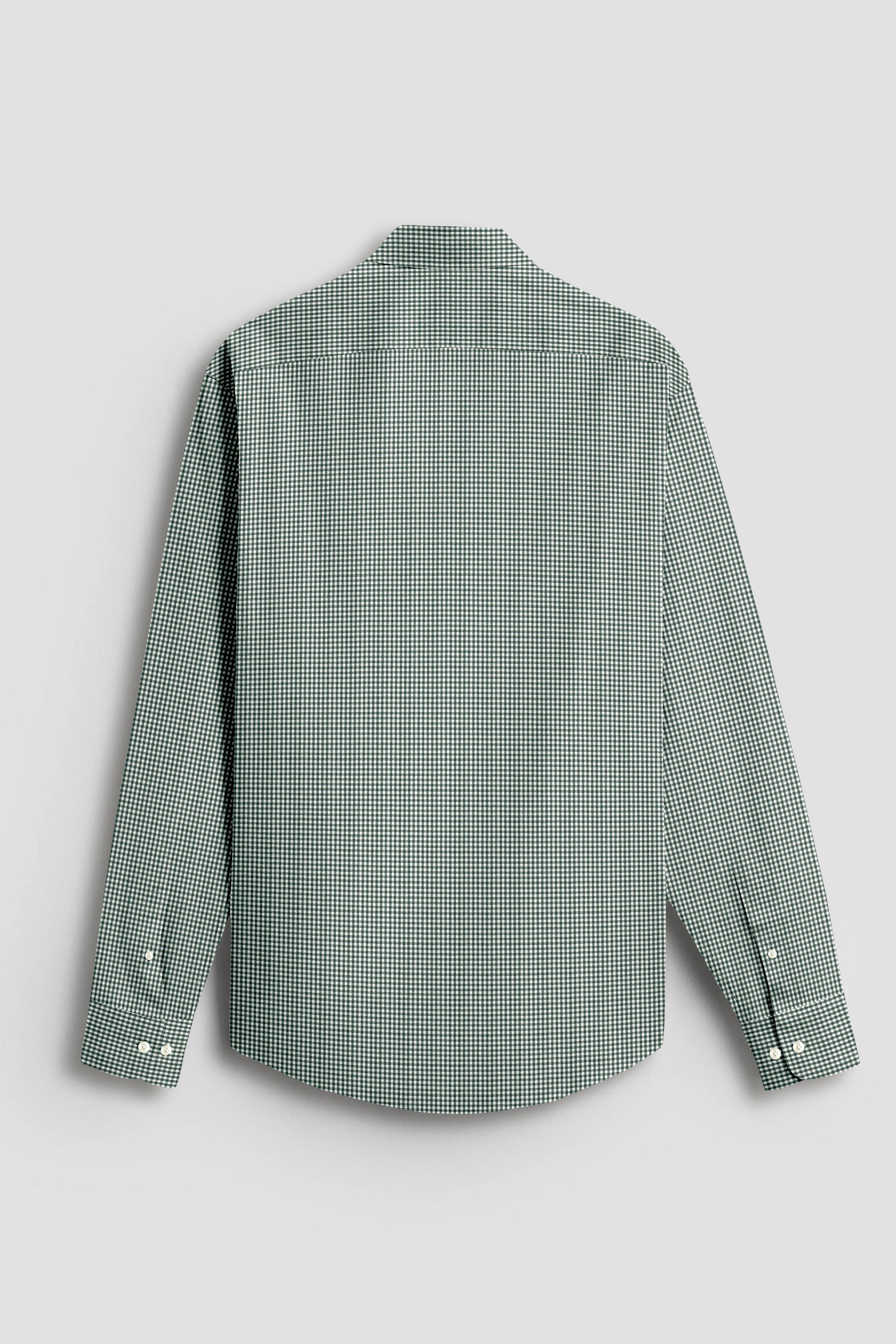 Foliage Green and White Checks Cotton Shirt
