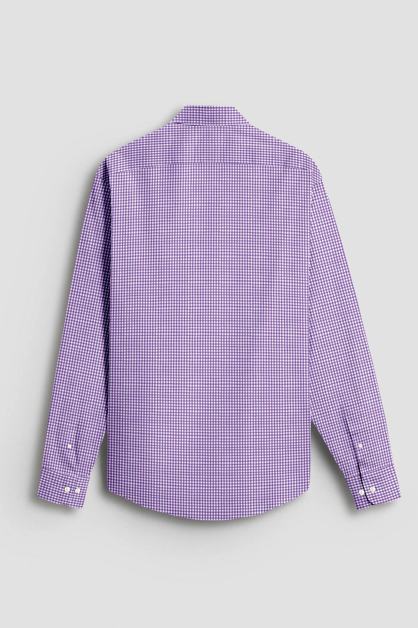 Bellflower Purple and White Gingham Checks Cotton Shirt