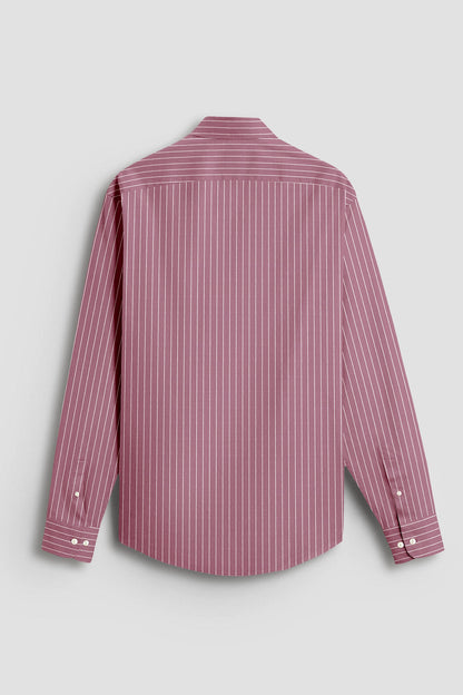 Polignac Pink and Salt White Pinstripes Cotton Shirt