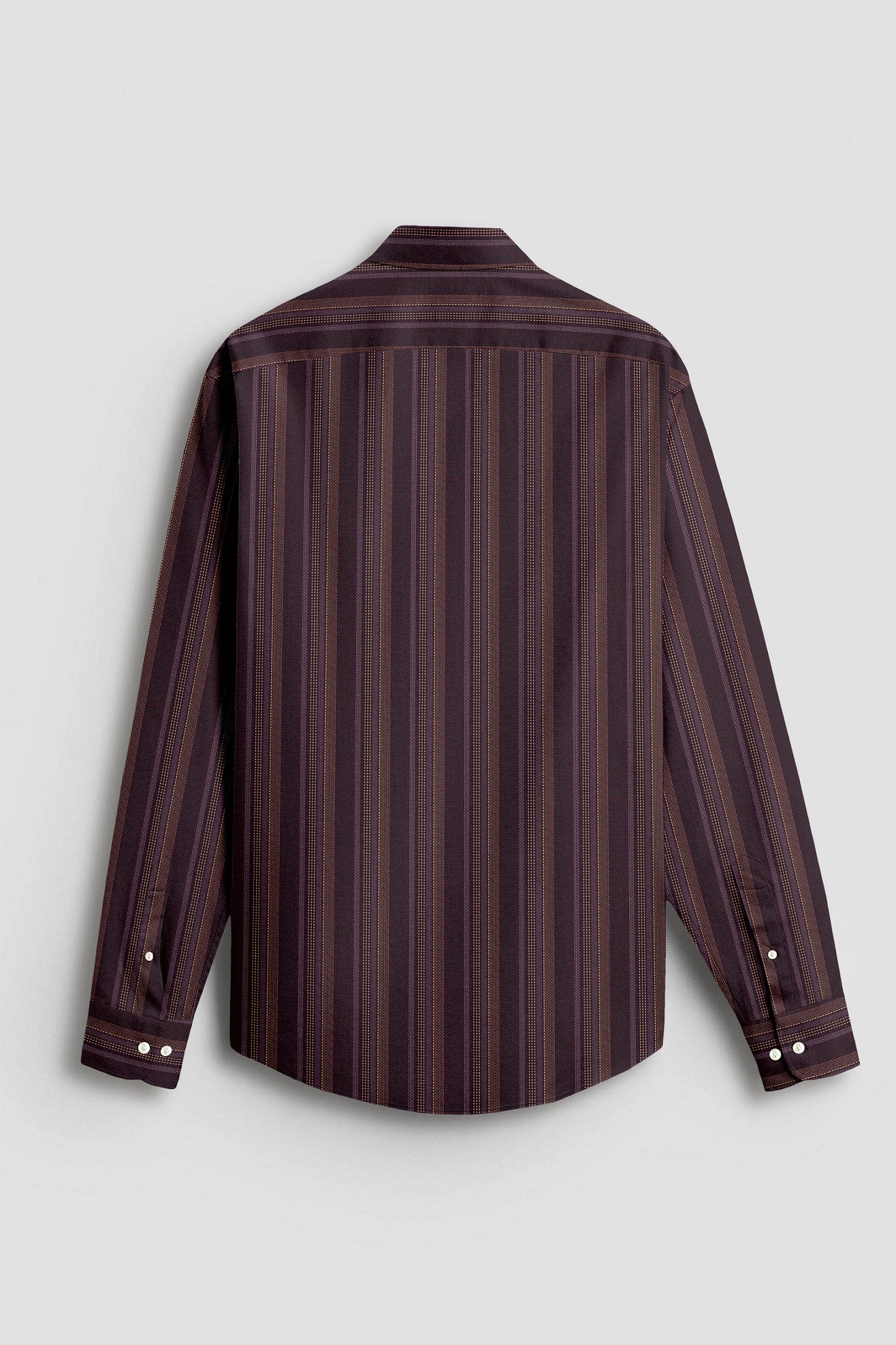 Black With Garnet Red and Beige with Moon White Dash Stripes 2 Ply Giza Cotton Shirt