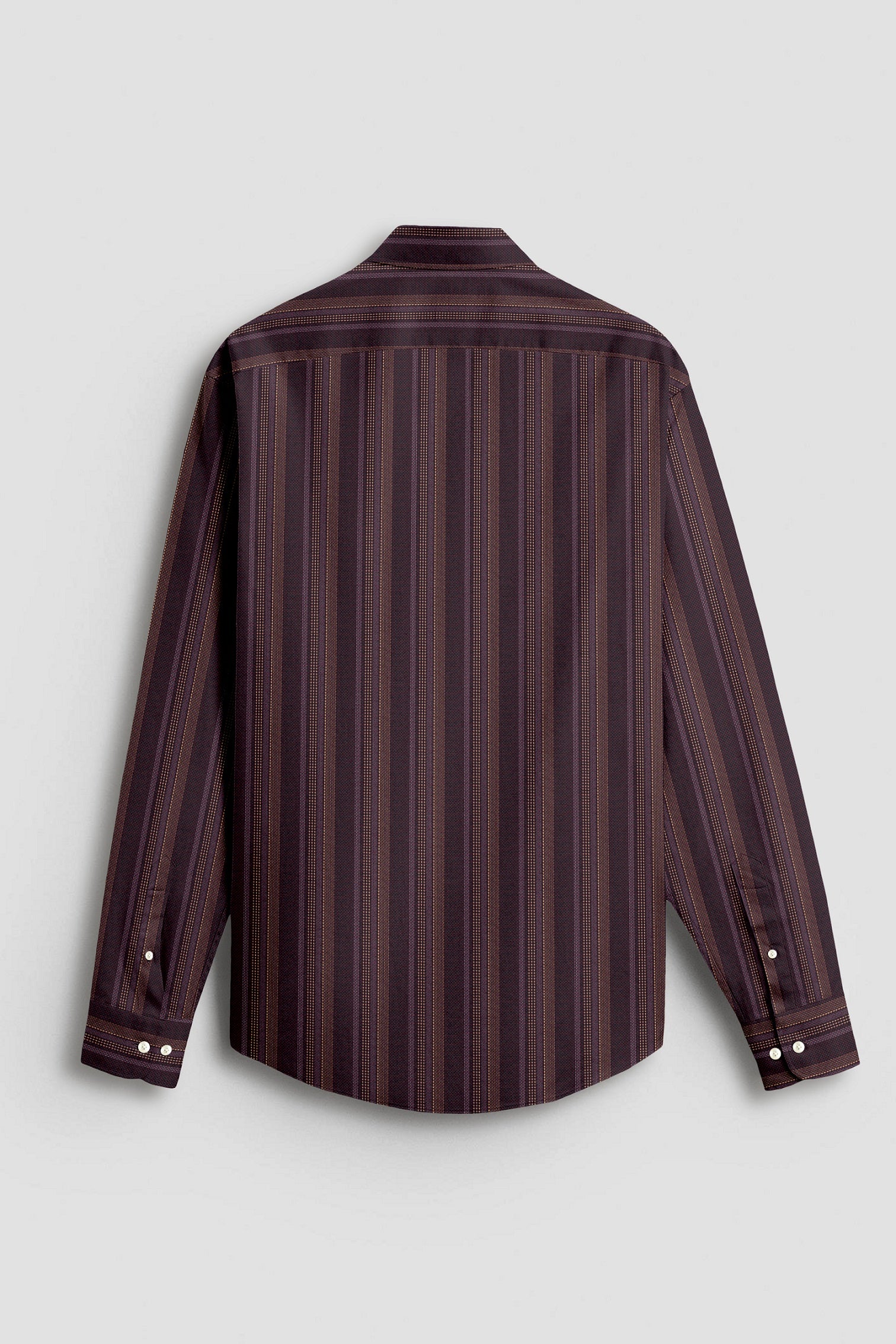 Black With Garnet Red and Beige with Moon White Dash Stripes 2 Ply Giza Cotton Shirt