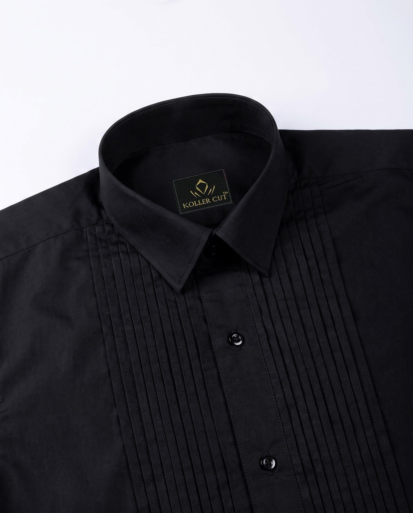 Grease Black Giza Cotton Tuxedo Shirt