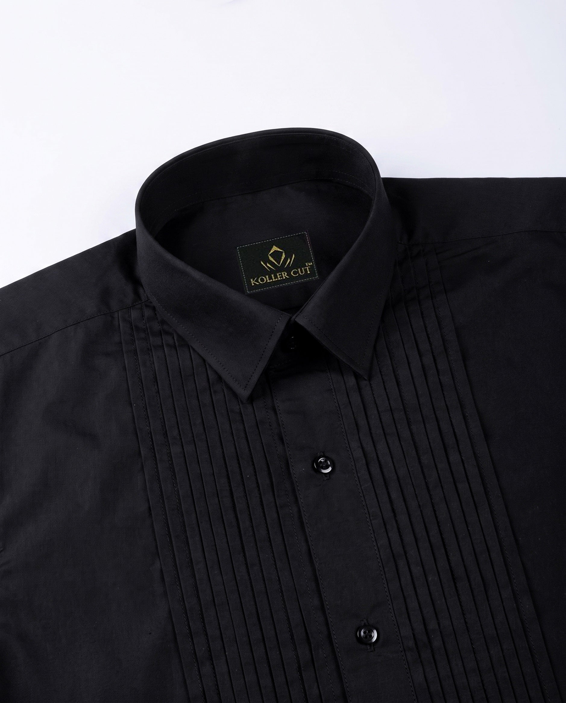 Grease Black Giza Cotton Tuxedo Shirt