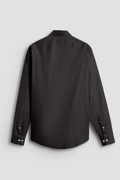 Olive with Espresso Brown and Jade Black Square Jacquard Check 2 Ply Giza Cotton Shirt