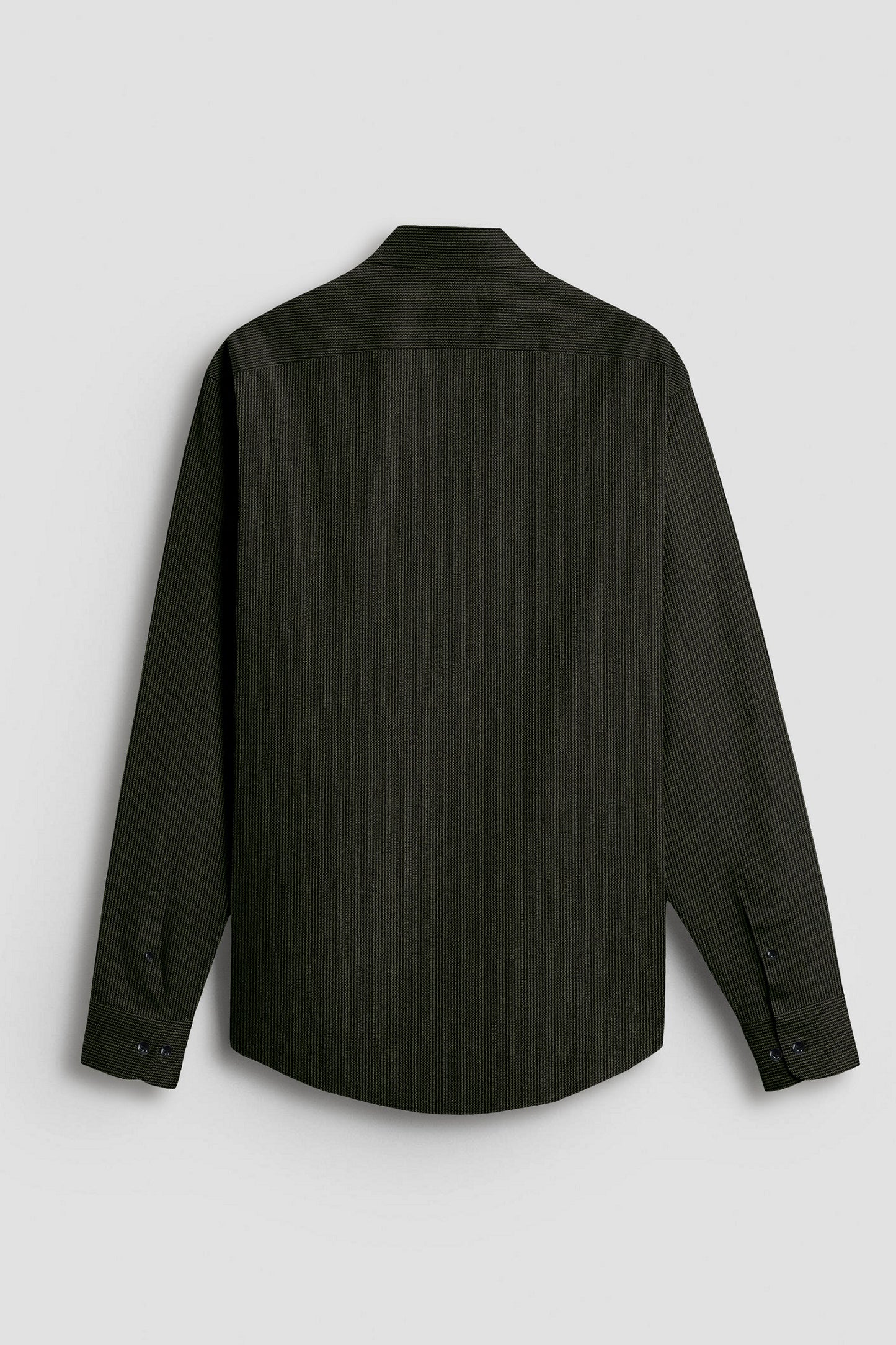 Jade Black and Spruce Green Herringbone Stripes Oxford Cotton Shirt