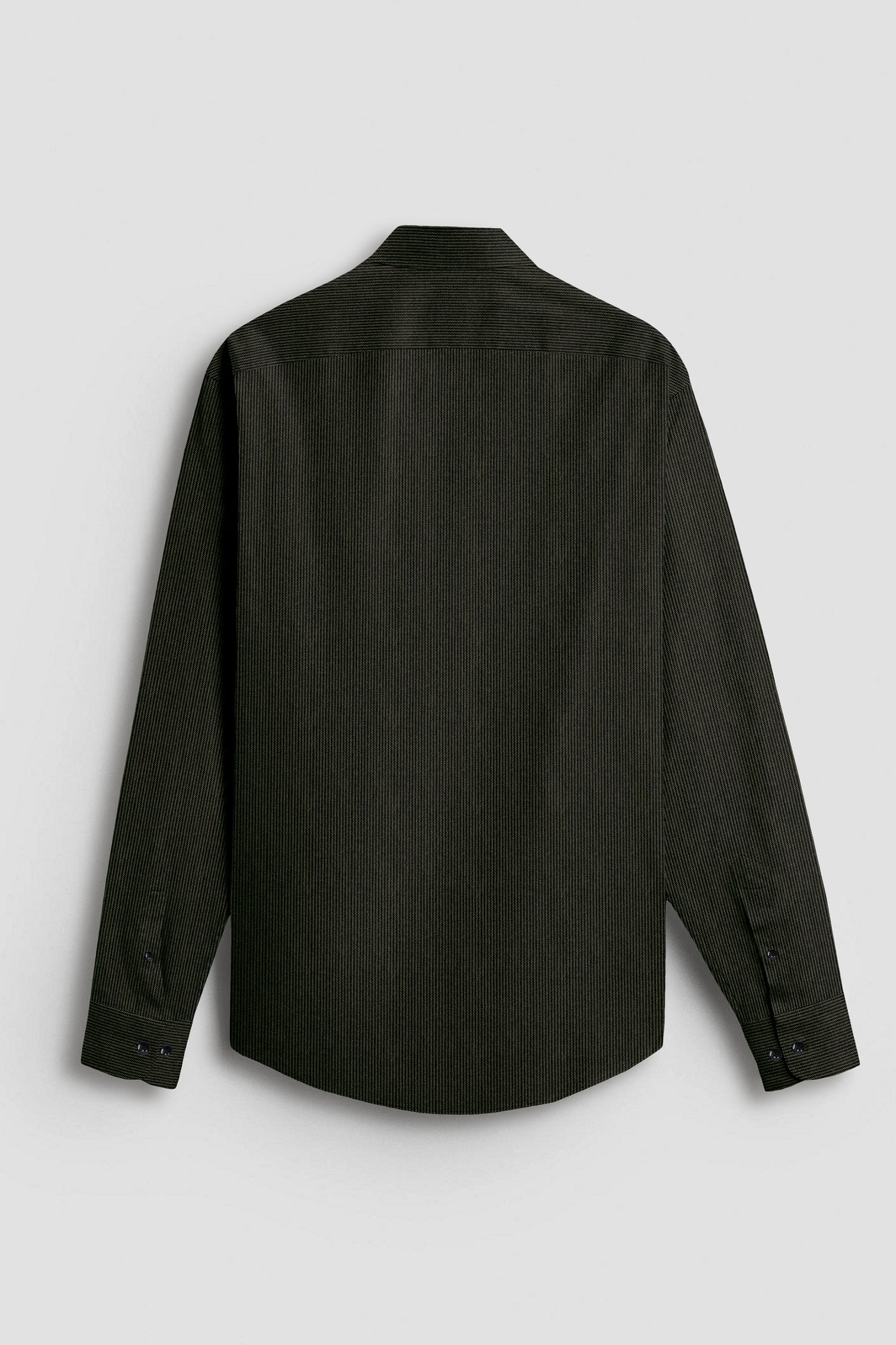 Jade Black and Spruce Green Herringbone Stripes Oxford Cotton Shirt
