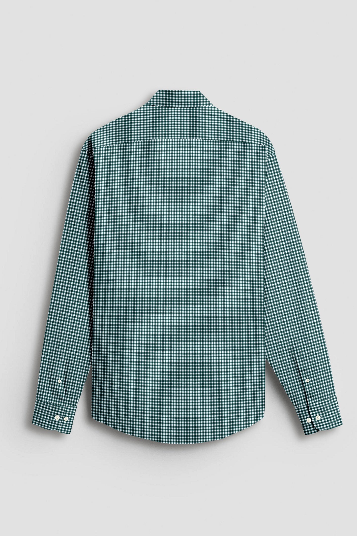 Alpine Green and Porcelain White Gingham Checks Cotton Shirt