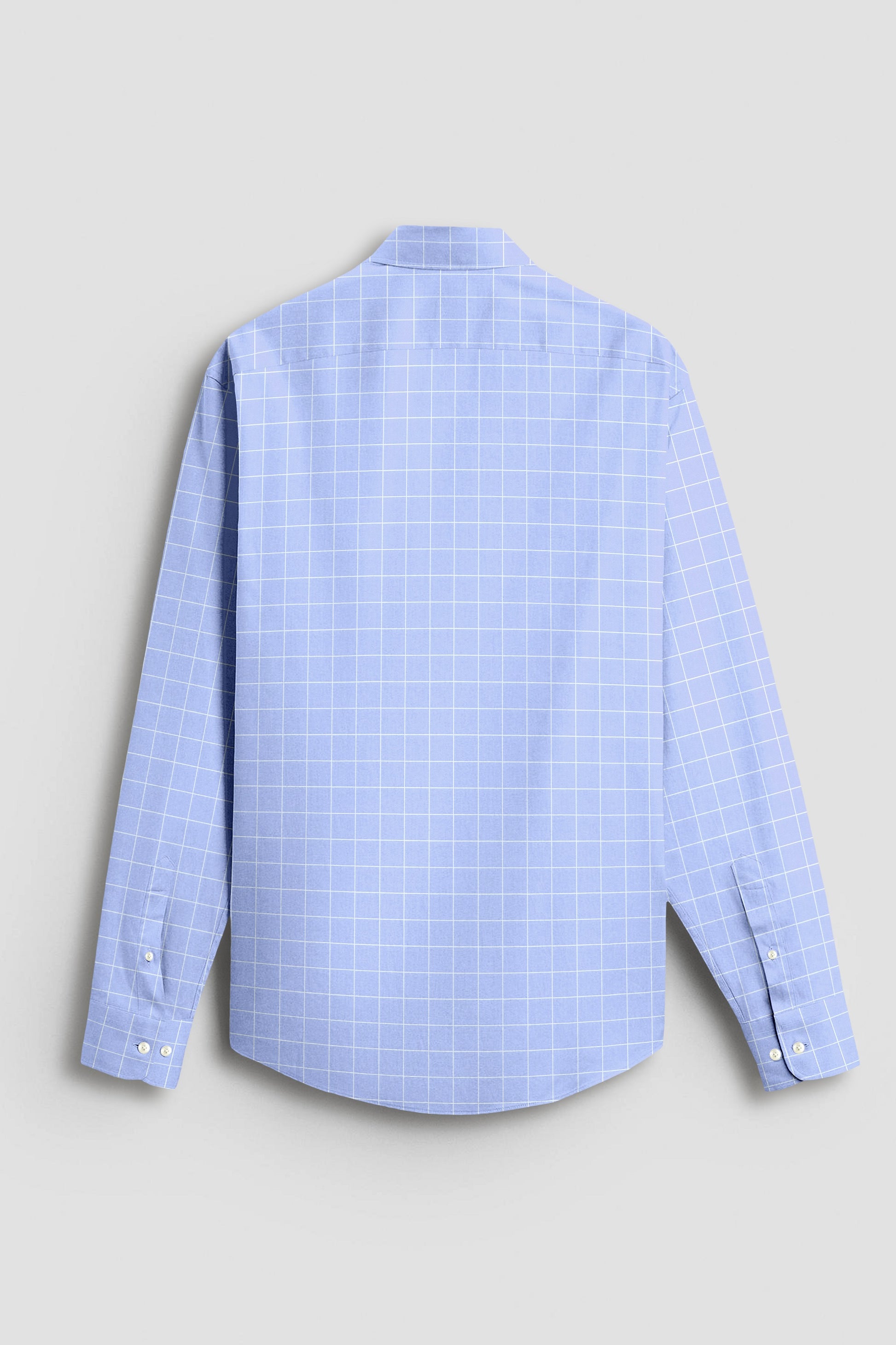Omphalodes Blue and Salt White Graph Checks Cotton Shirt