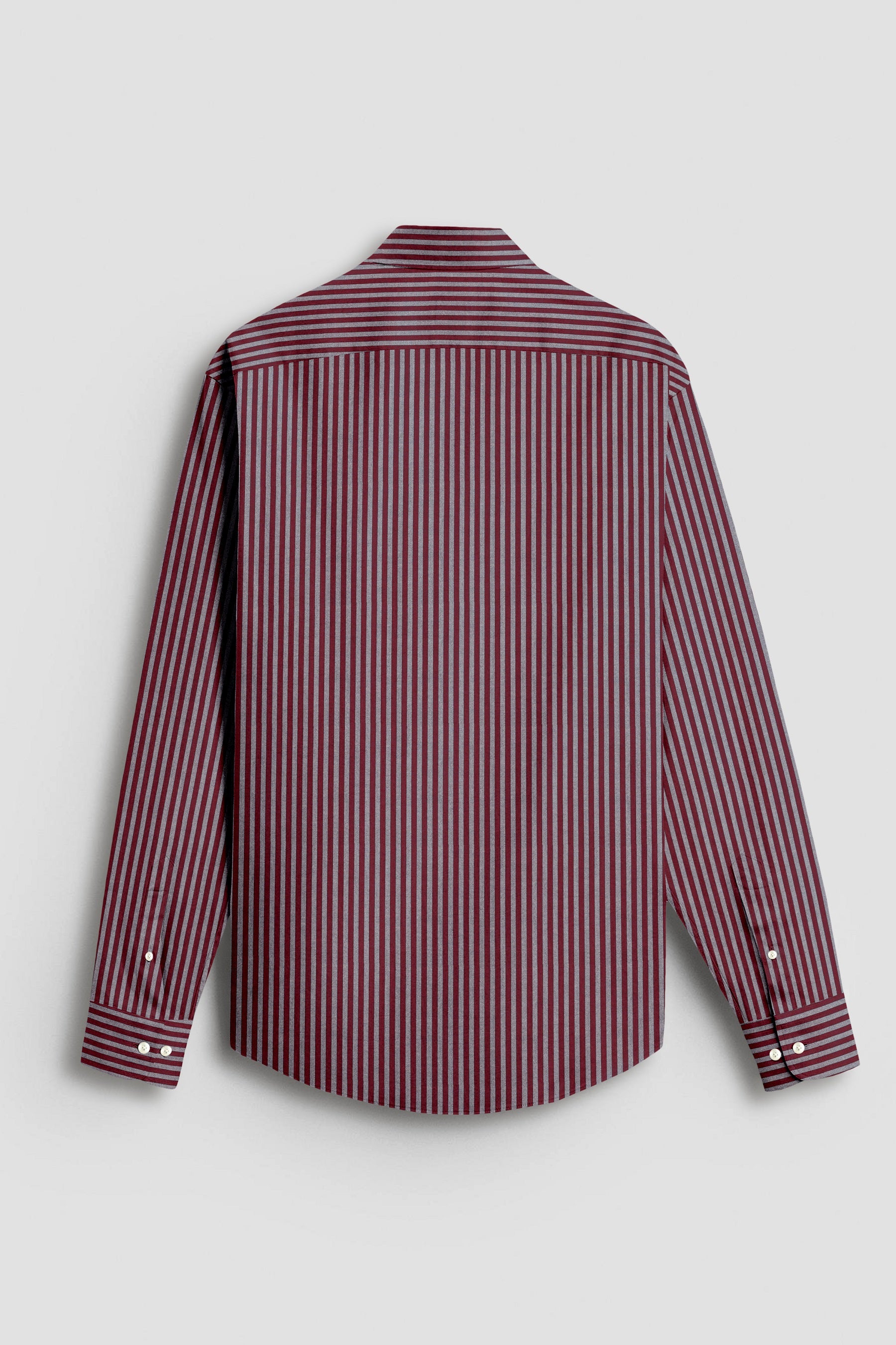 Cabernet Red and Portabella Grey Stripes Cotton Shirt