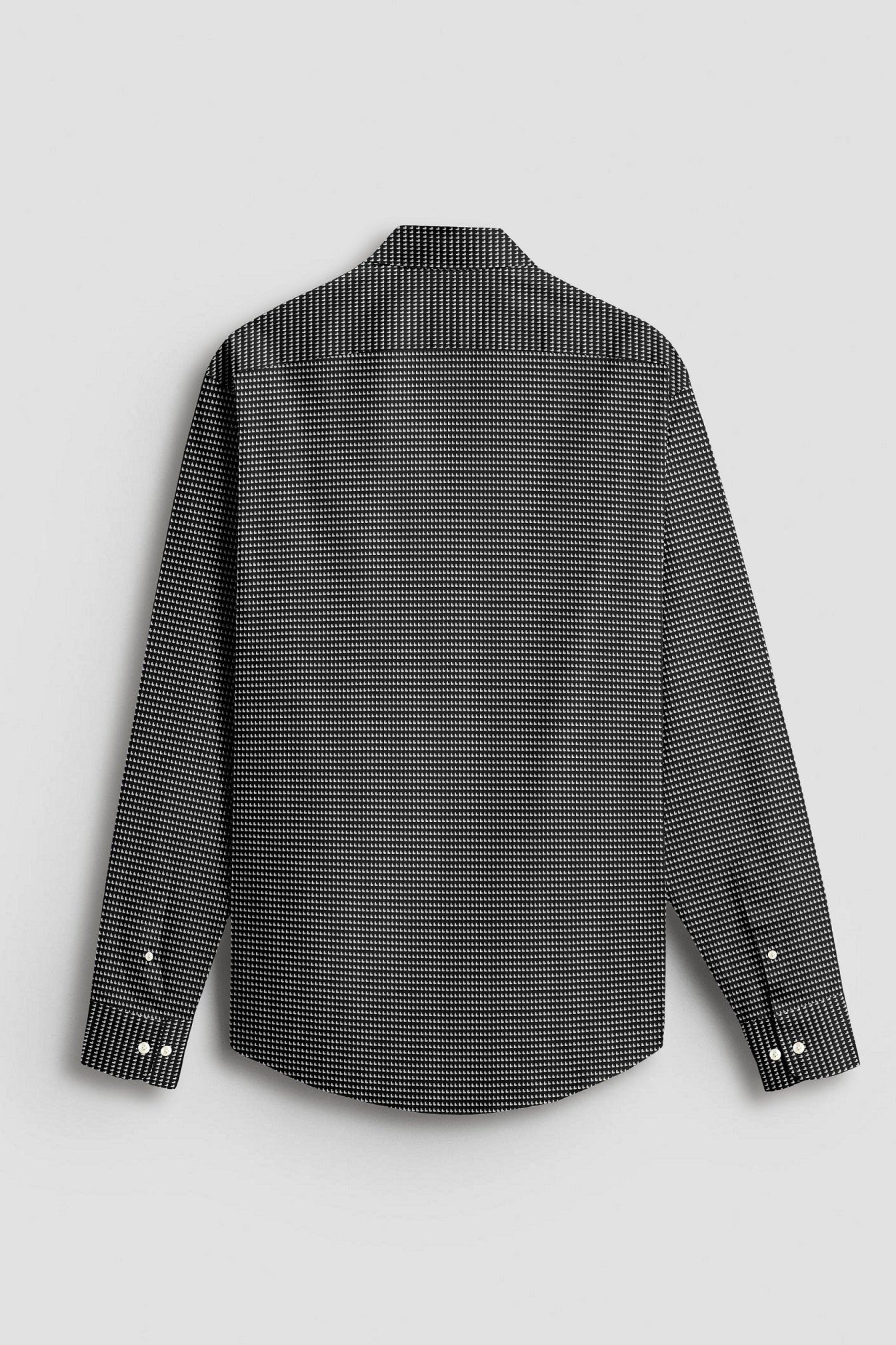 Mantaray Black and White Printed 2 Ply Giza Cotton Shirt