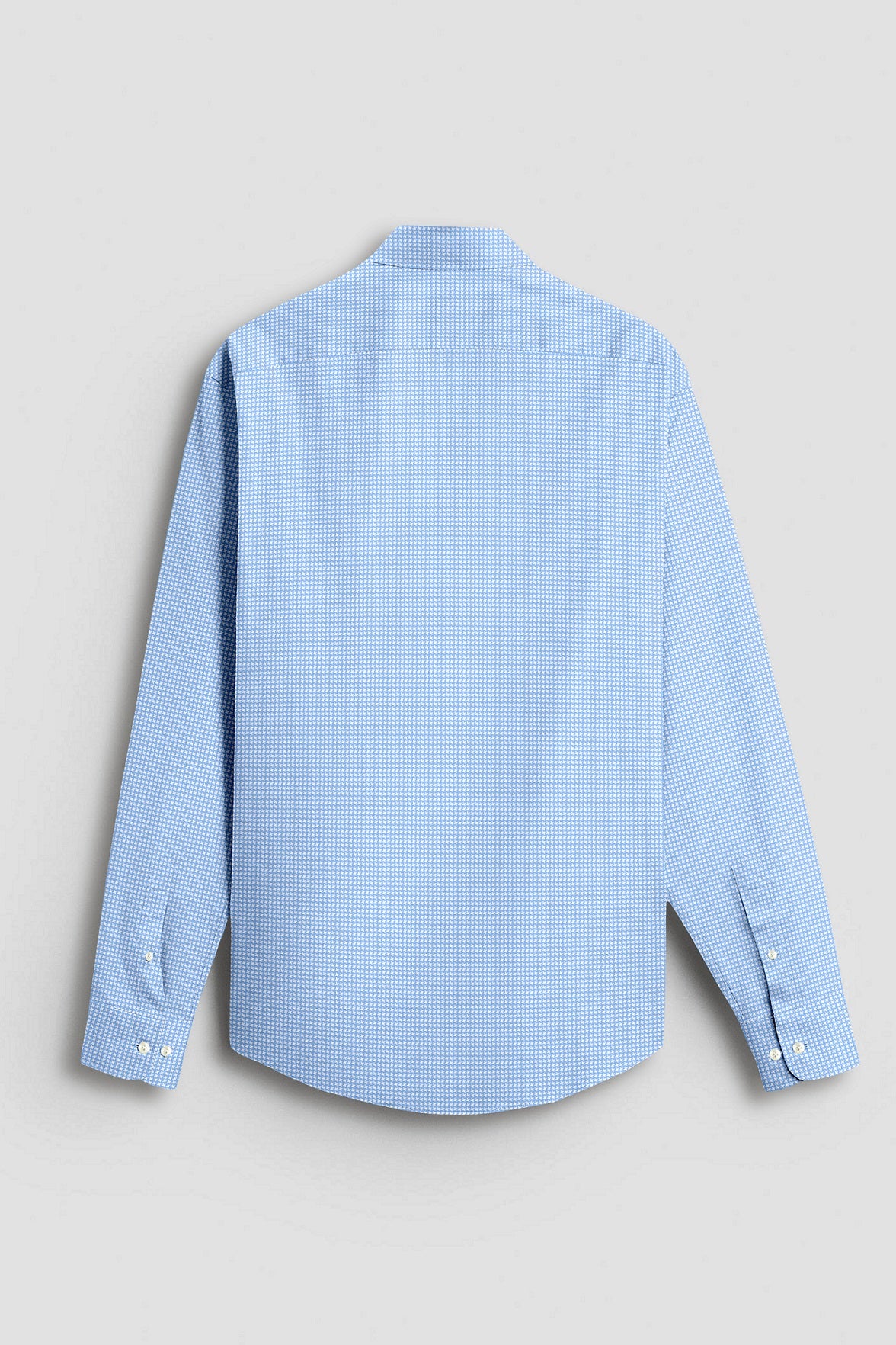 Prescot Sky Blue and White Ninja Kunai Star Shuriken Printed Cotton Shirt