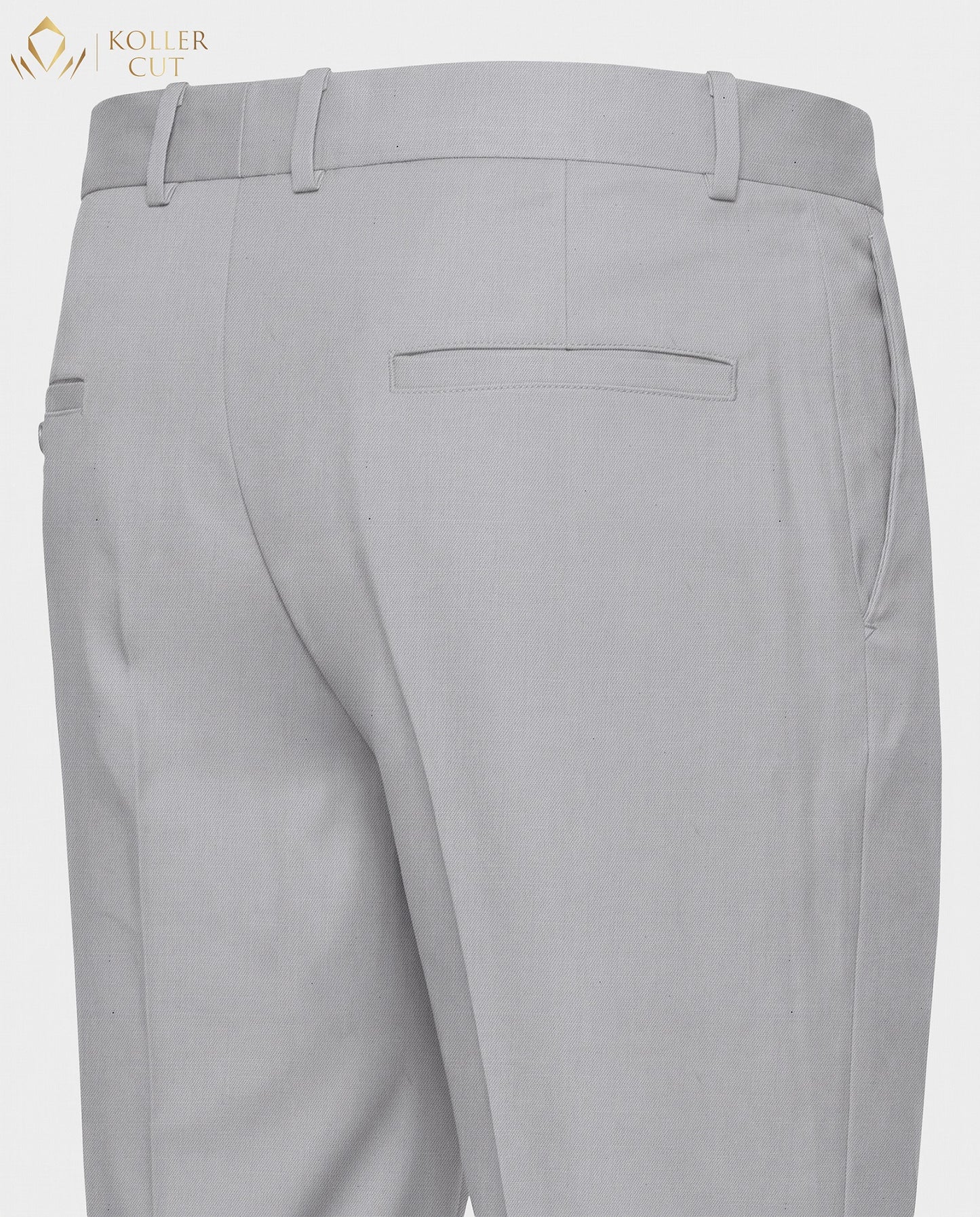 Silver Gray Wool Rich Slight Stretch Pant
