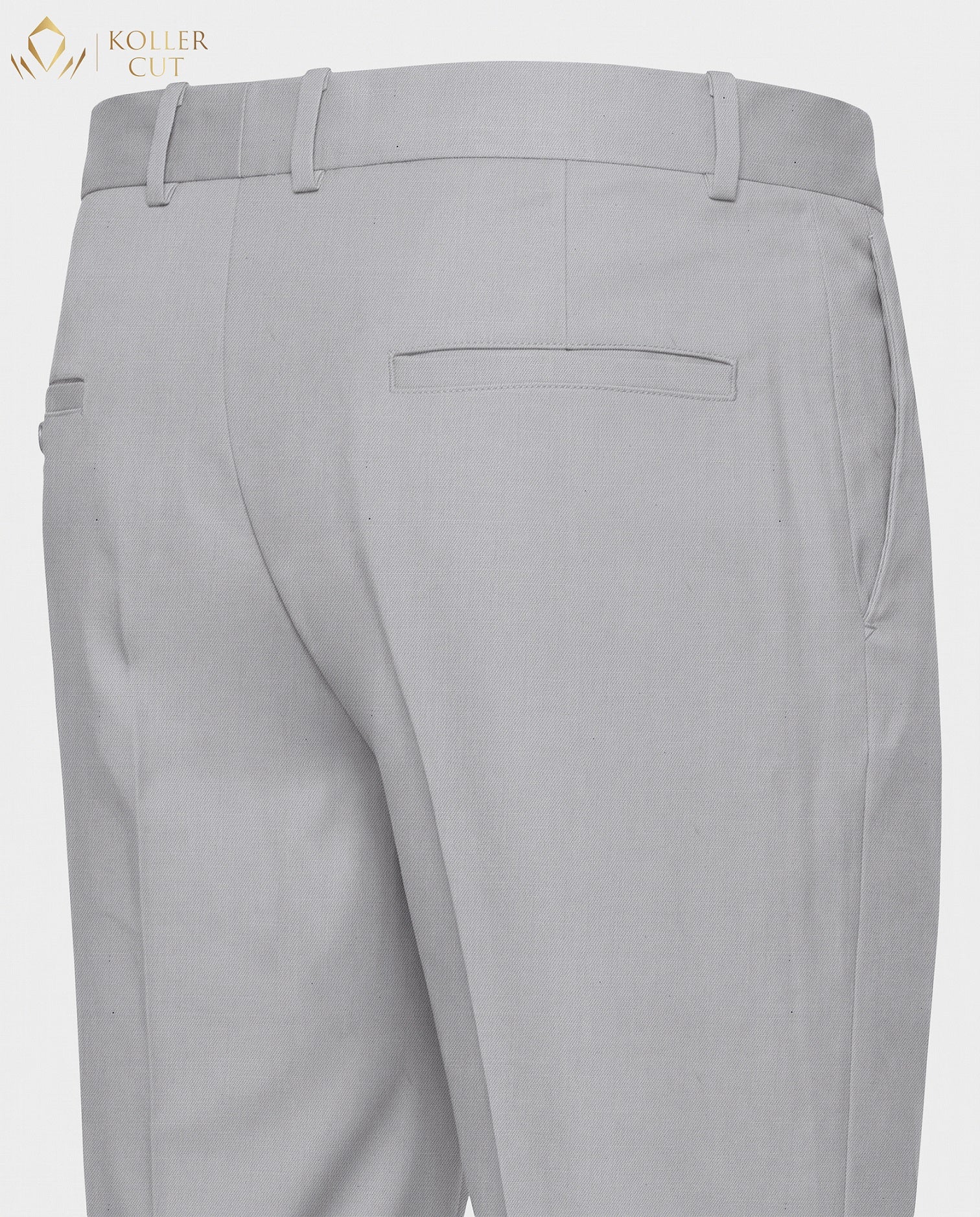 Silver Gray Wool Rich Slight Stretch Pant