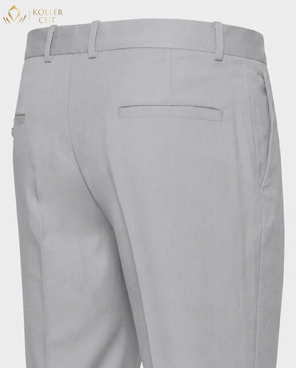 Silver Gray Wool Rich Slight Stretch Pant