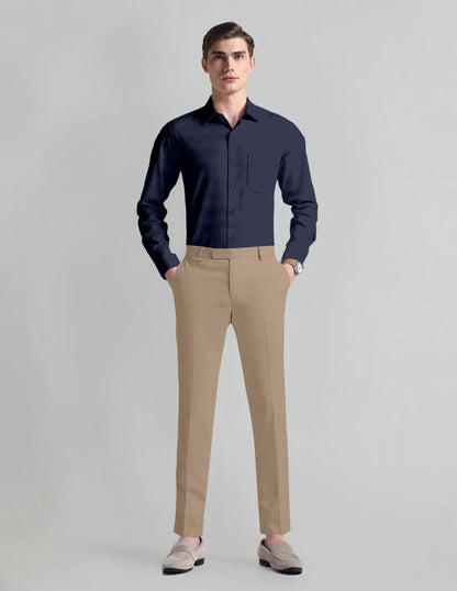 Hillary Cream Solid Wool Blend Pant