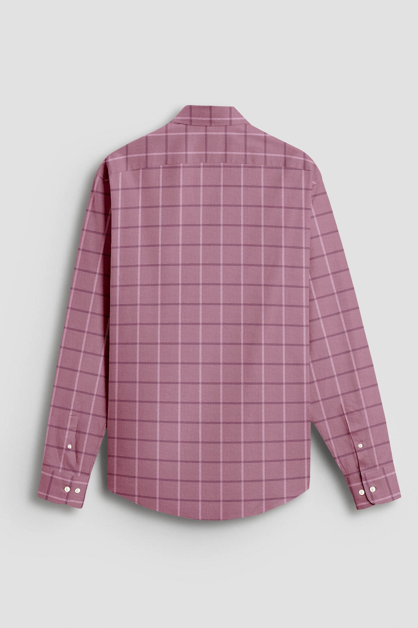 Polignac Pink with White and Rhubarb Red Checks Cotton Shirt