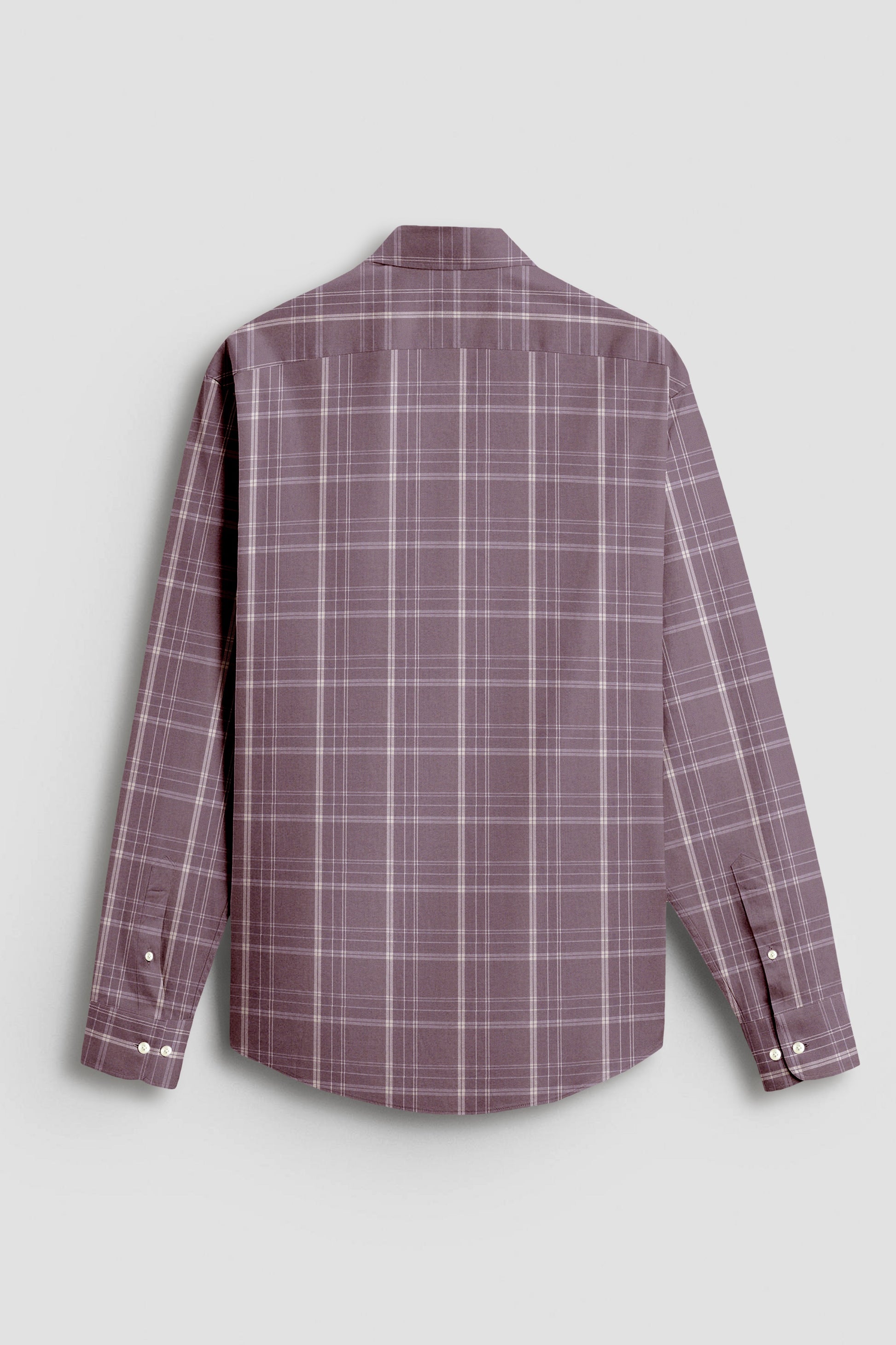 Mauve Purple and Cream Checks Cotton Shirt