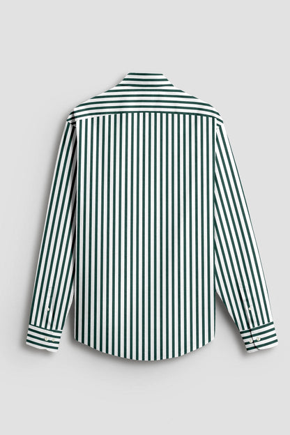 Everglade Forest Green Candy Stripes Cotton Shirt