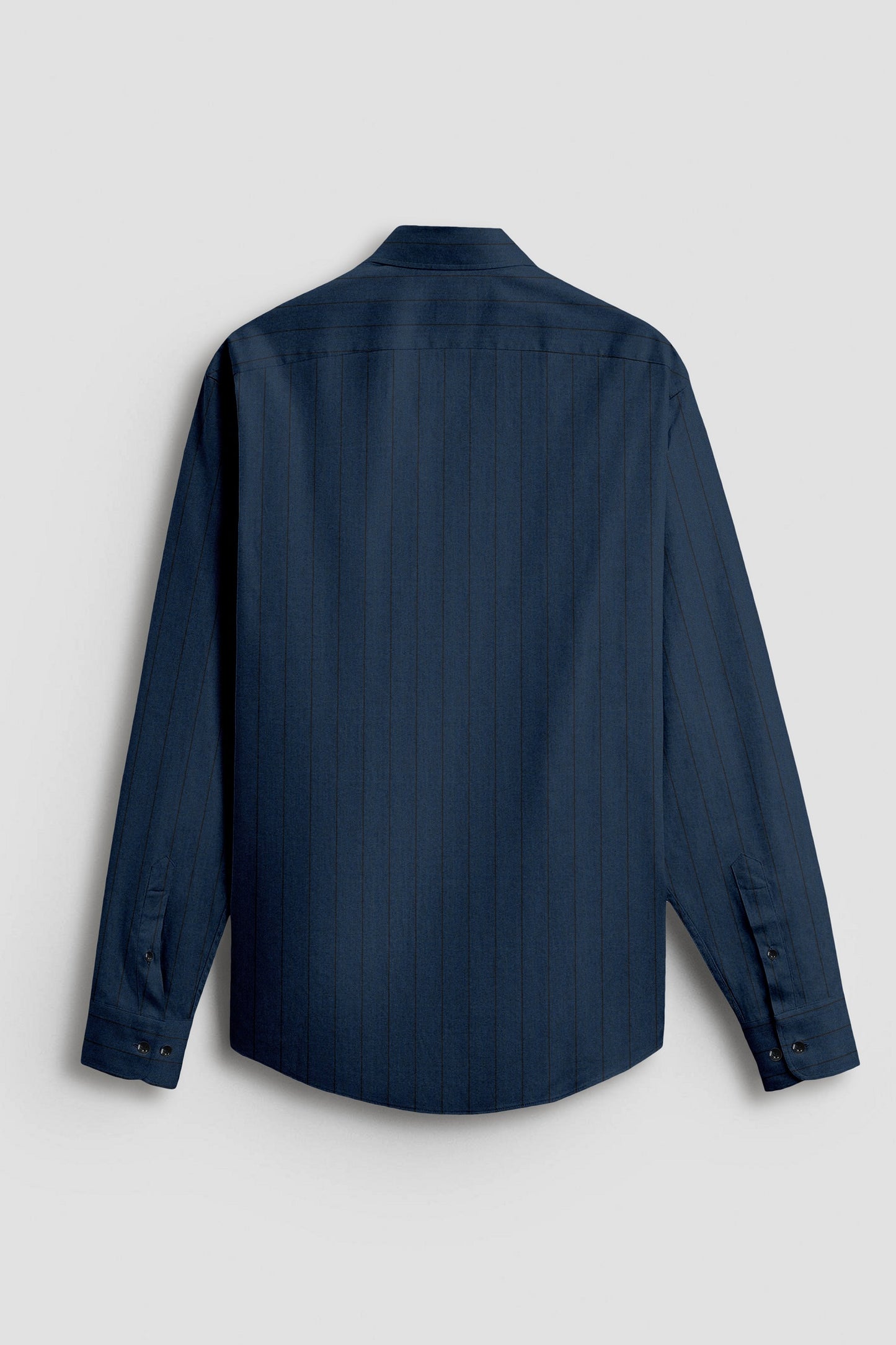 Macaw Blue and Raven Black Pinstripes Oxford Cotton Shirt