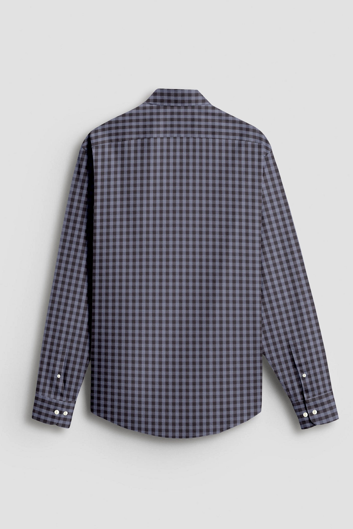 Niagara Blue and Mulch Brown Gingham Checks 2 ply Cotton Shirt