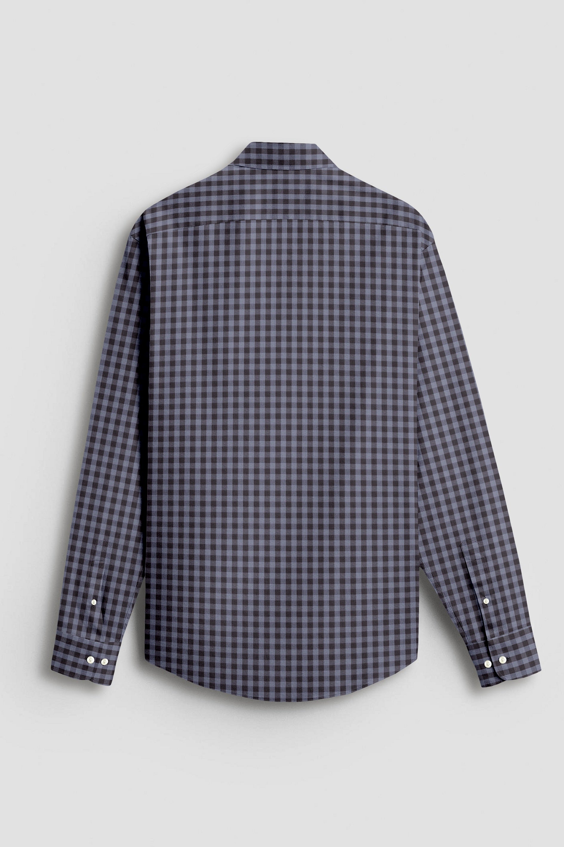 Niagara Blue and Mulch Brown Gingham Checks 2 ply Cotton Shirt