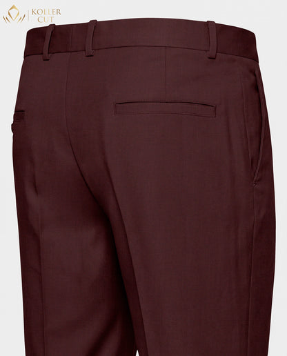 Rosewood Red Wool Rich Slight Stretch Pant