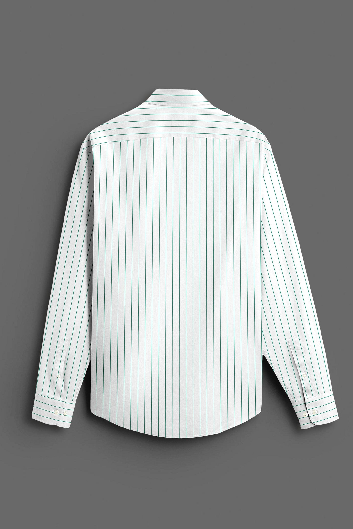 White and Amazon Green Pin Stripes Cotton Shirt