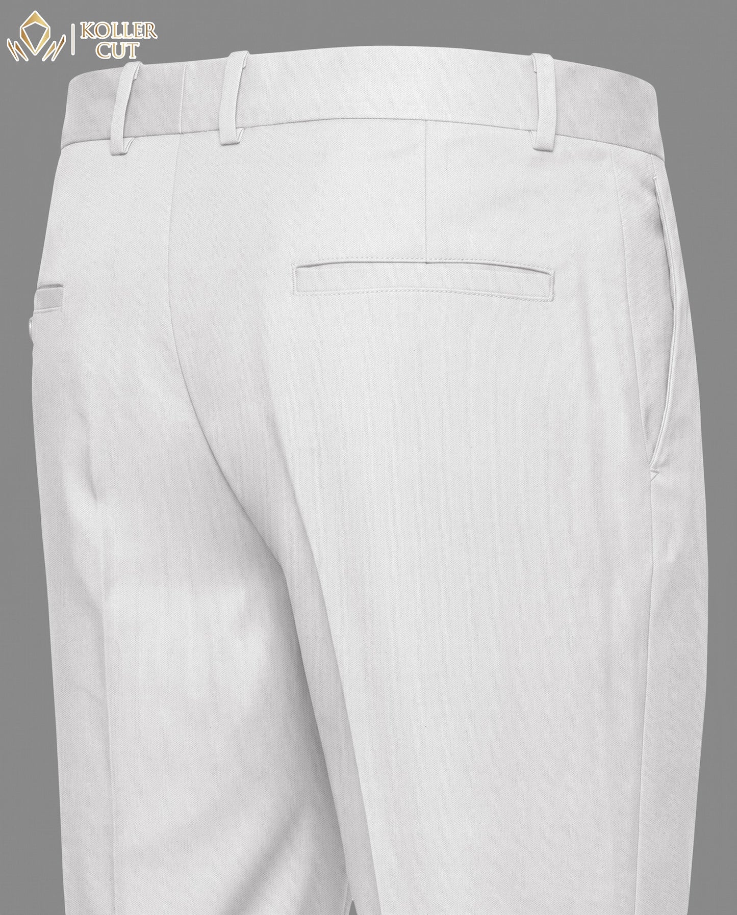 Snow White Wool Rich Slight Stretch Pant