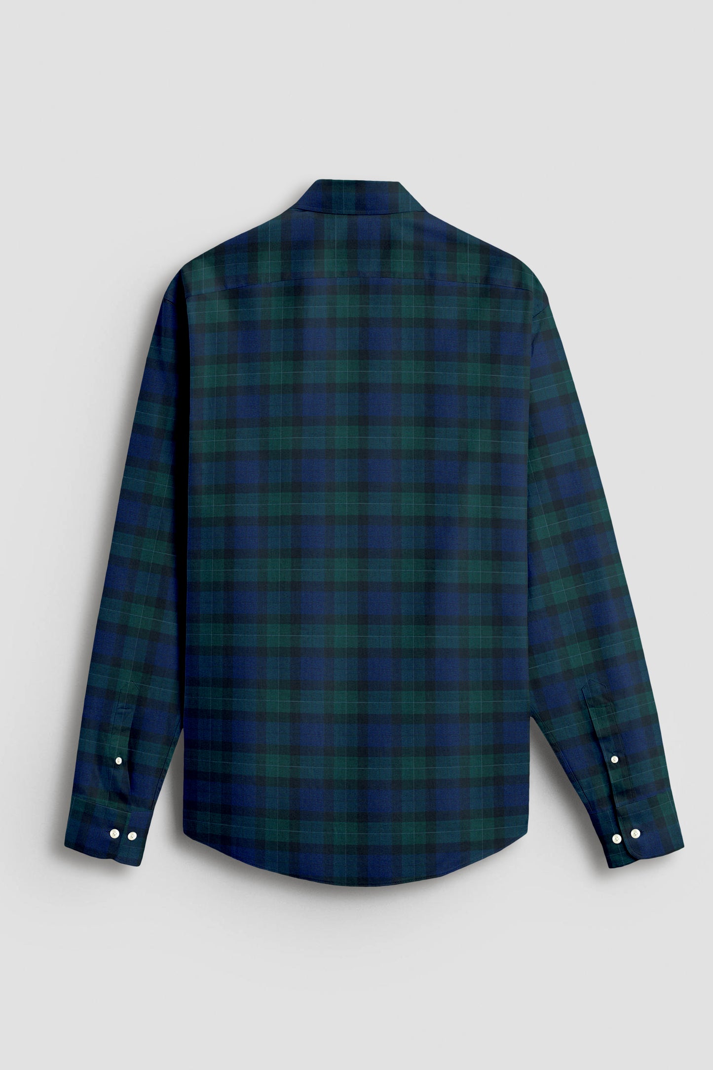 Ink Blue with Castleton Green and Black Multicolored Tartan Checks Premium Cotton Shirt