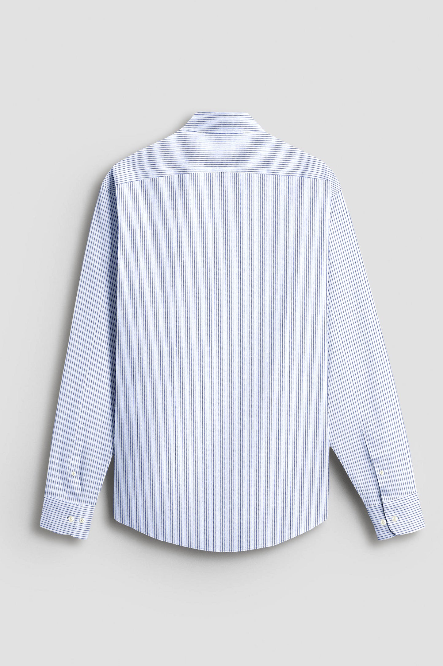 White with Mazarine Blue Stripes Cotton Shirt