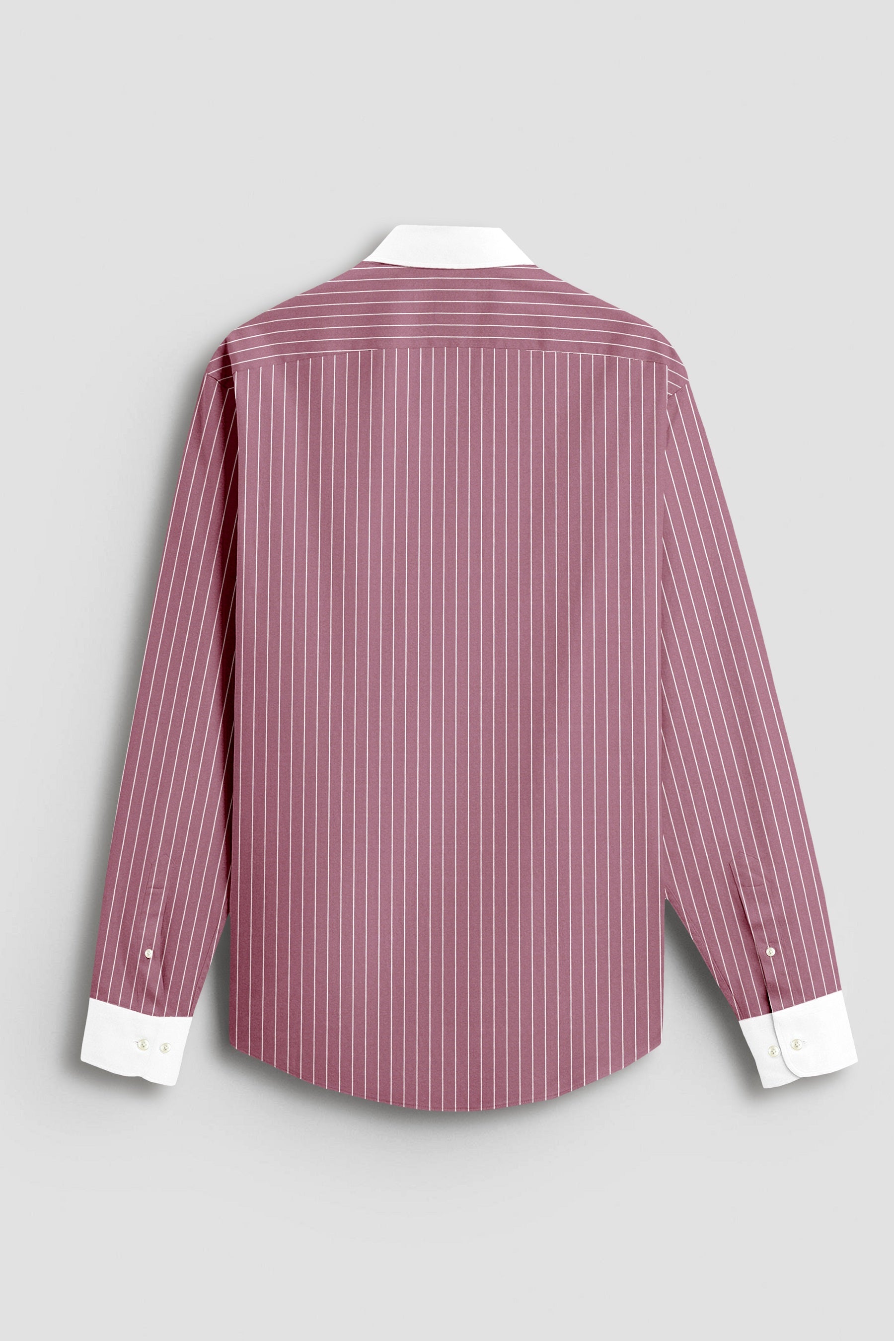 Polignac Pink and Salt White Pinstripes Designer Cotton Shirt
