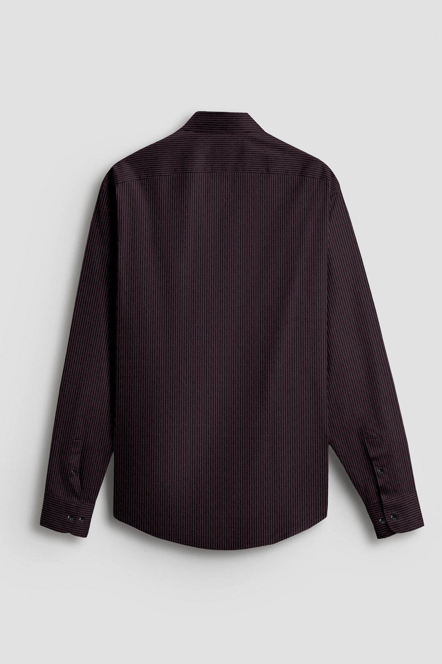 Jade Black and fuchsia Red Herringbone Stripes Oxford Cotton Shirt