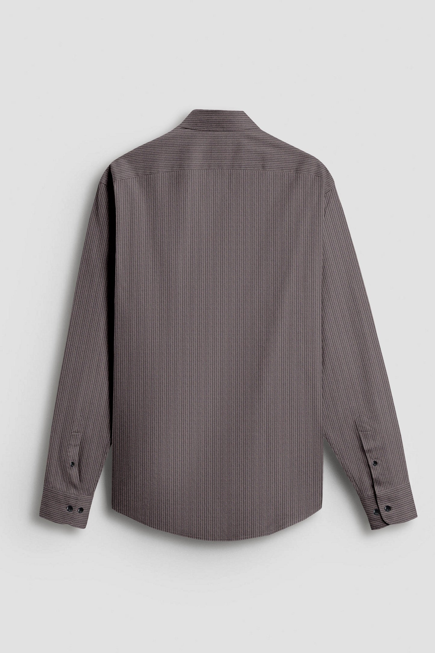 Jaspillite Brown and Coal Black Herringbone Stripes Oxford Cotton Shirt