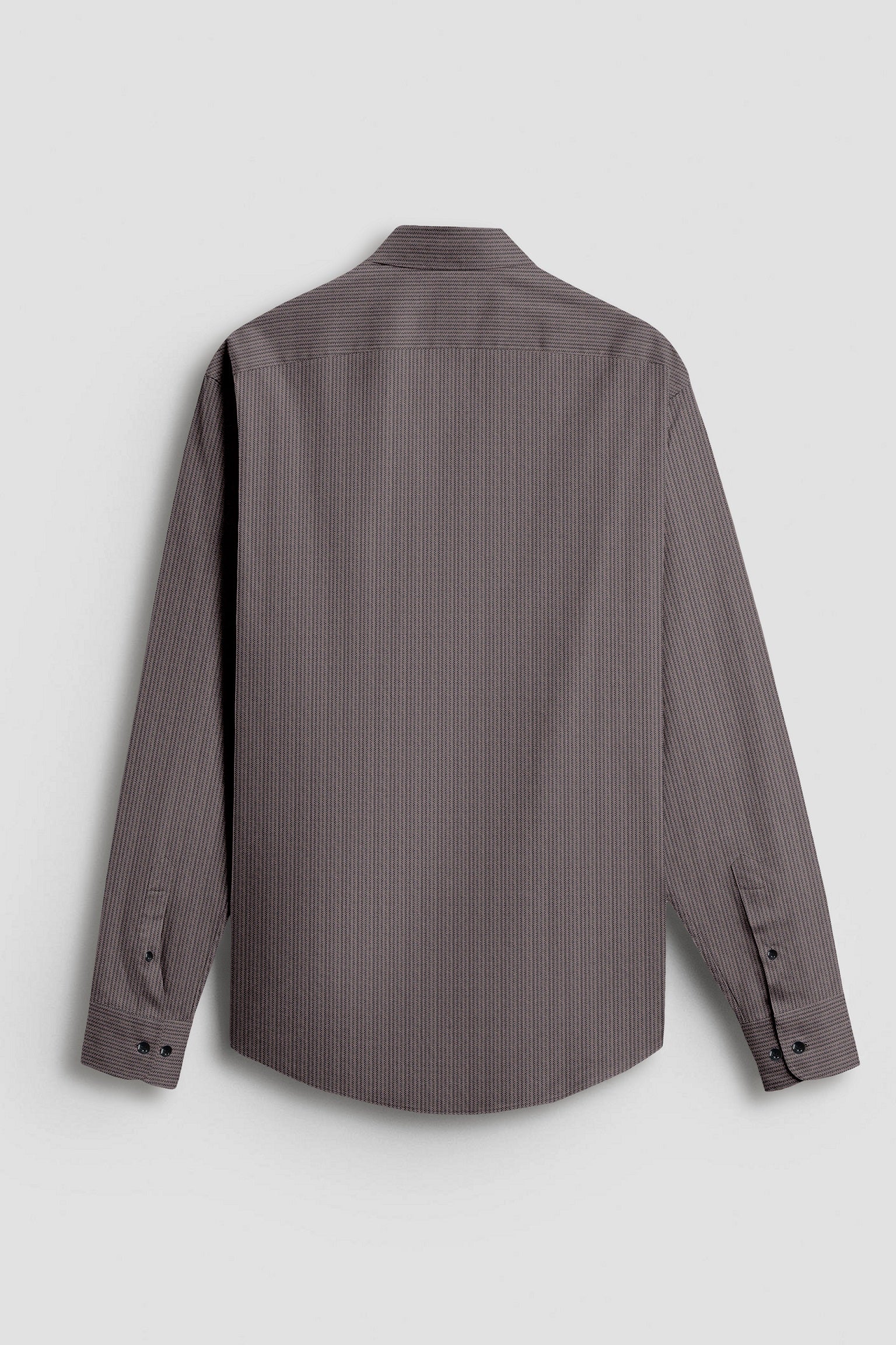 Jaspillite Brown and Coal Black Herringbone Stripes Oxford Cotton Shirt