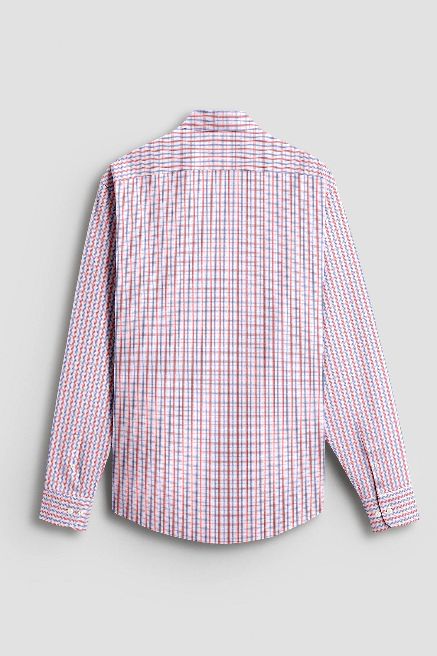 White with Rooibos Red and Lichen Blue Checks Cotton Shirt