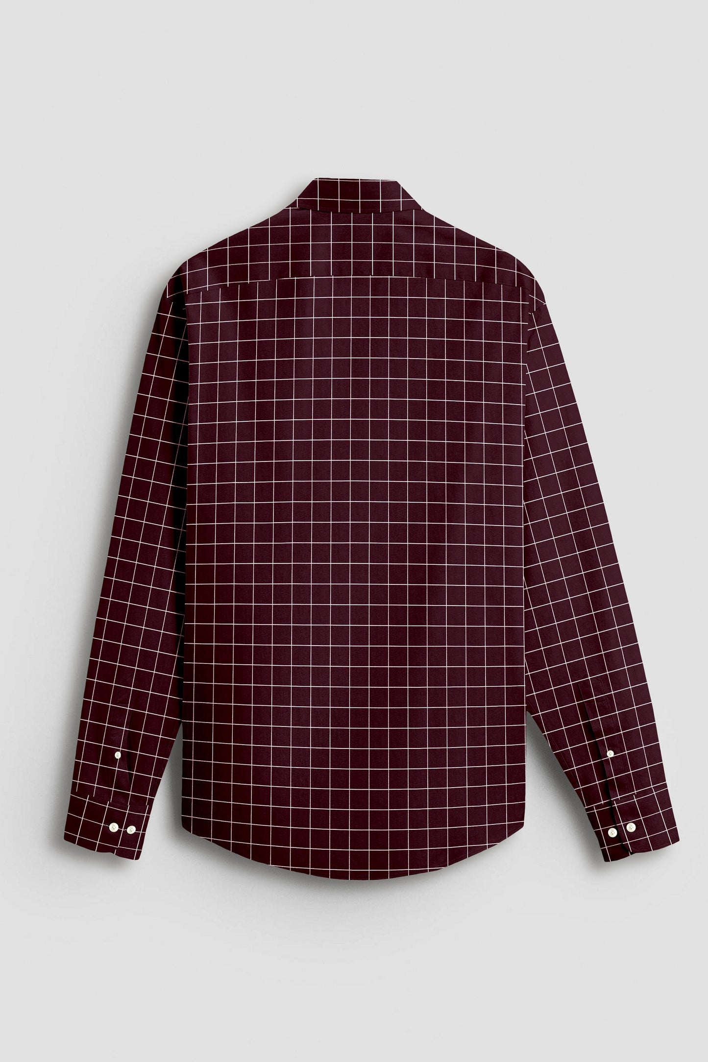 Aubergine Maroon and Salt White Graph Checks Cotton Shirt