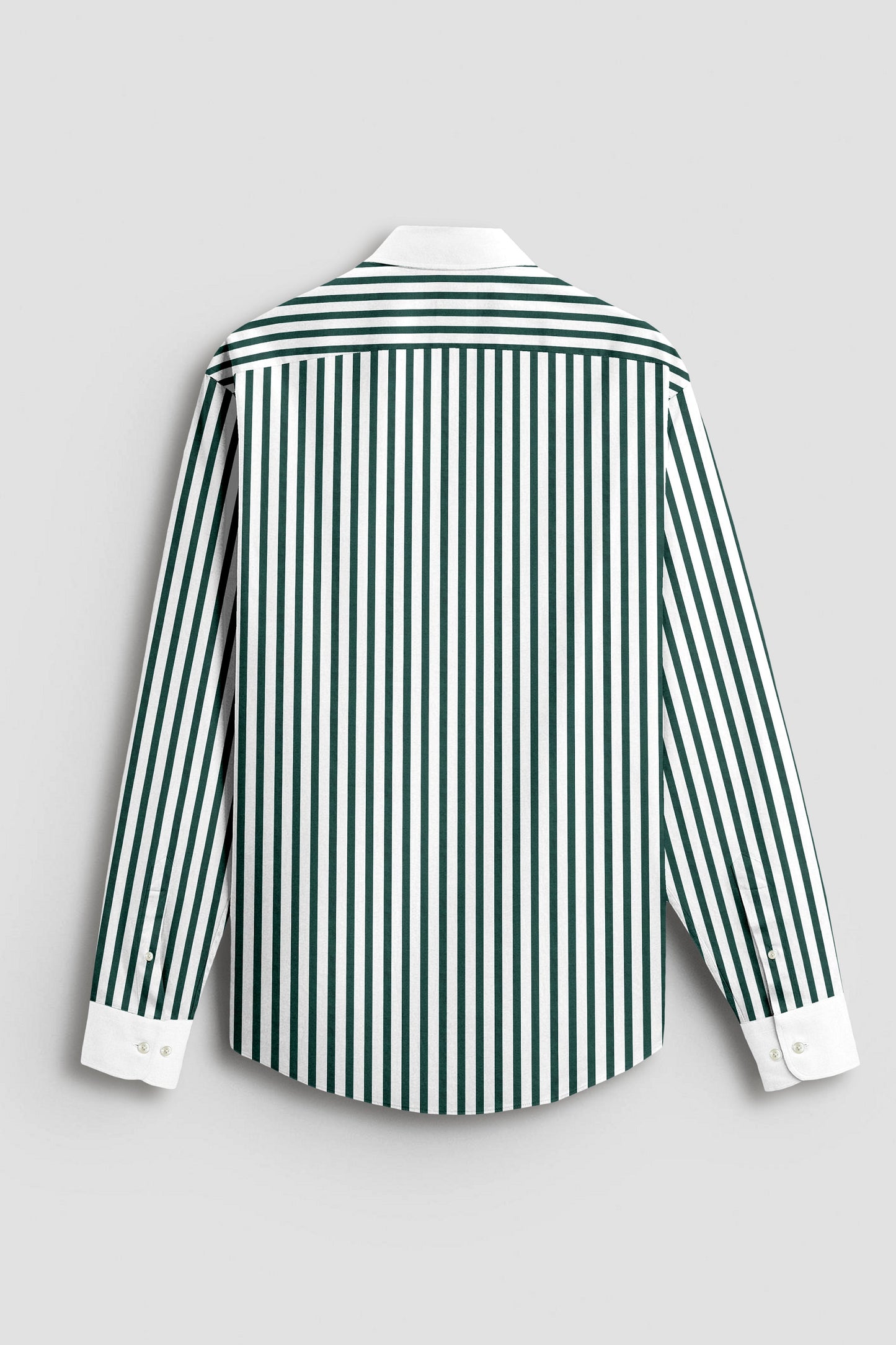 Everglade Forest Green Candy Stripes Designer Cotton Shirt