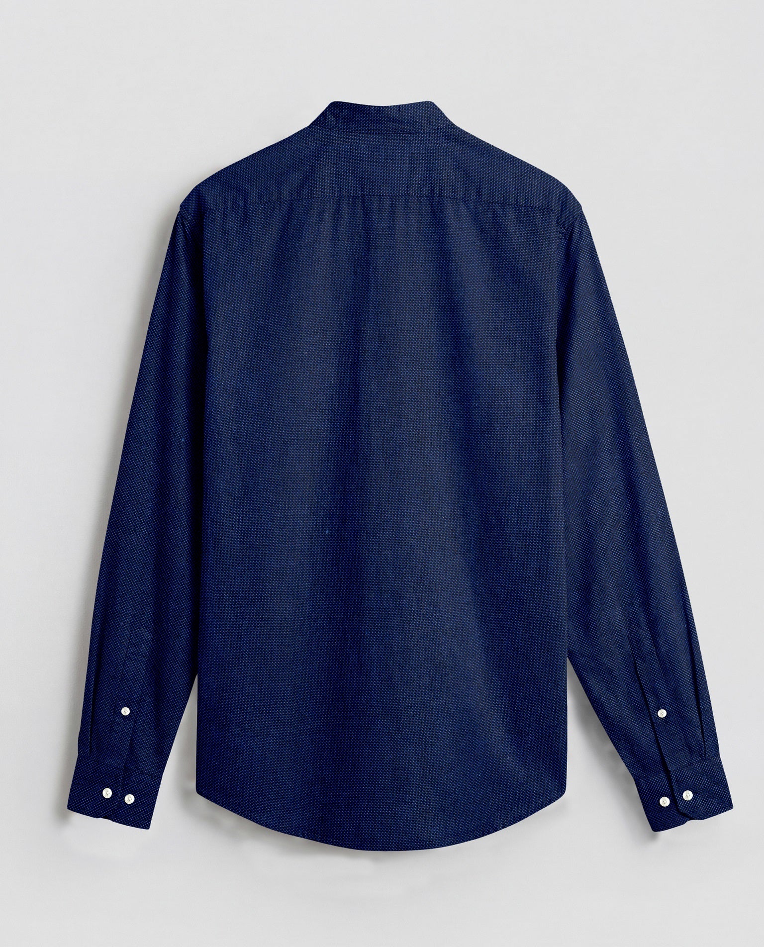 Estate Blue Two Toned Mandarin Collar Premium Oxford Cotton Shirt