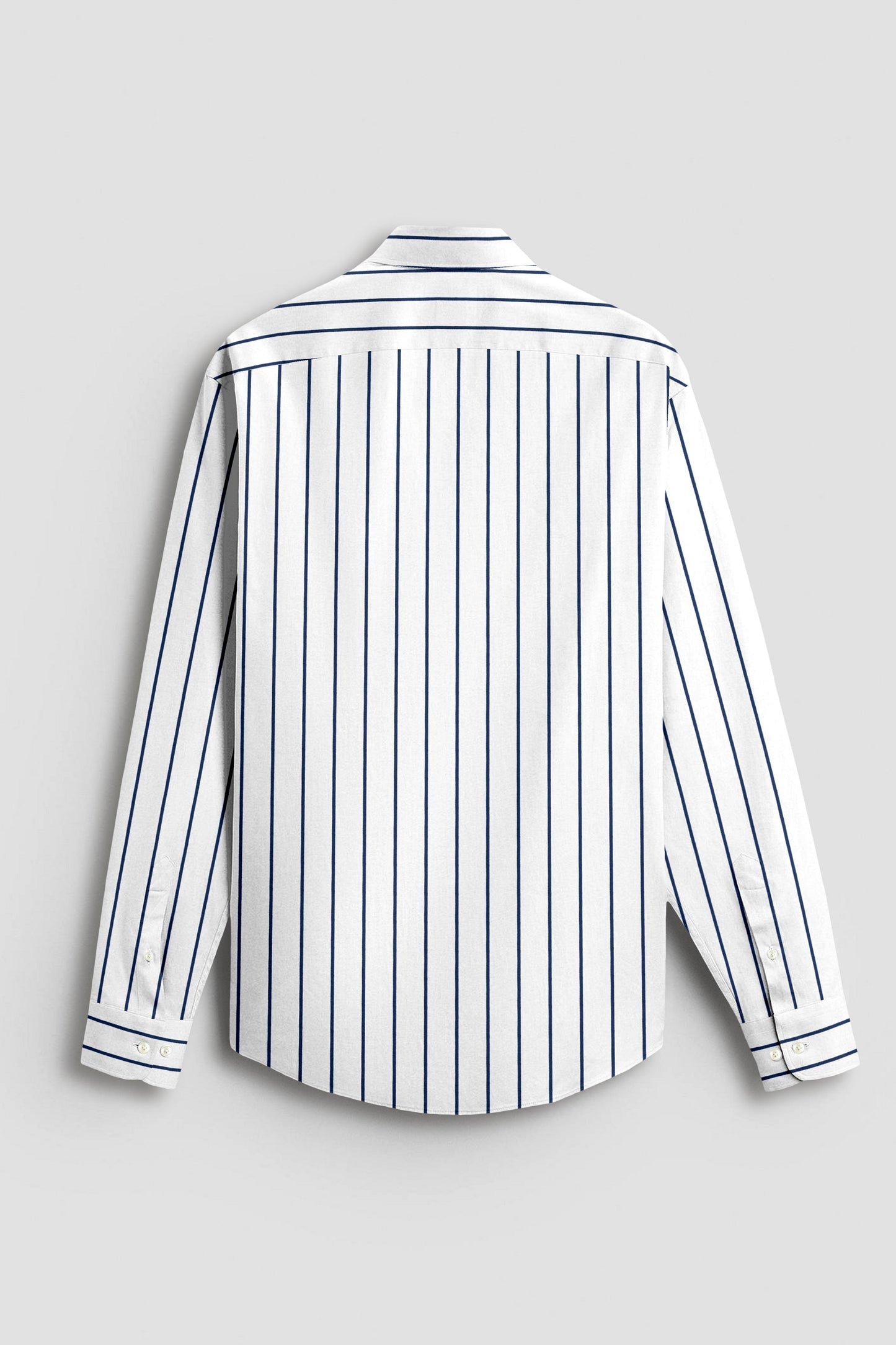 Milk White and Lapis Blue Stripes Cotton Shirt
