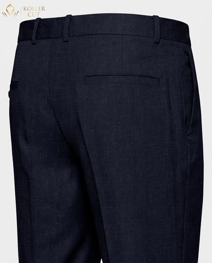 Dark Navy Blue Linen Blend Pant