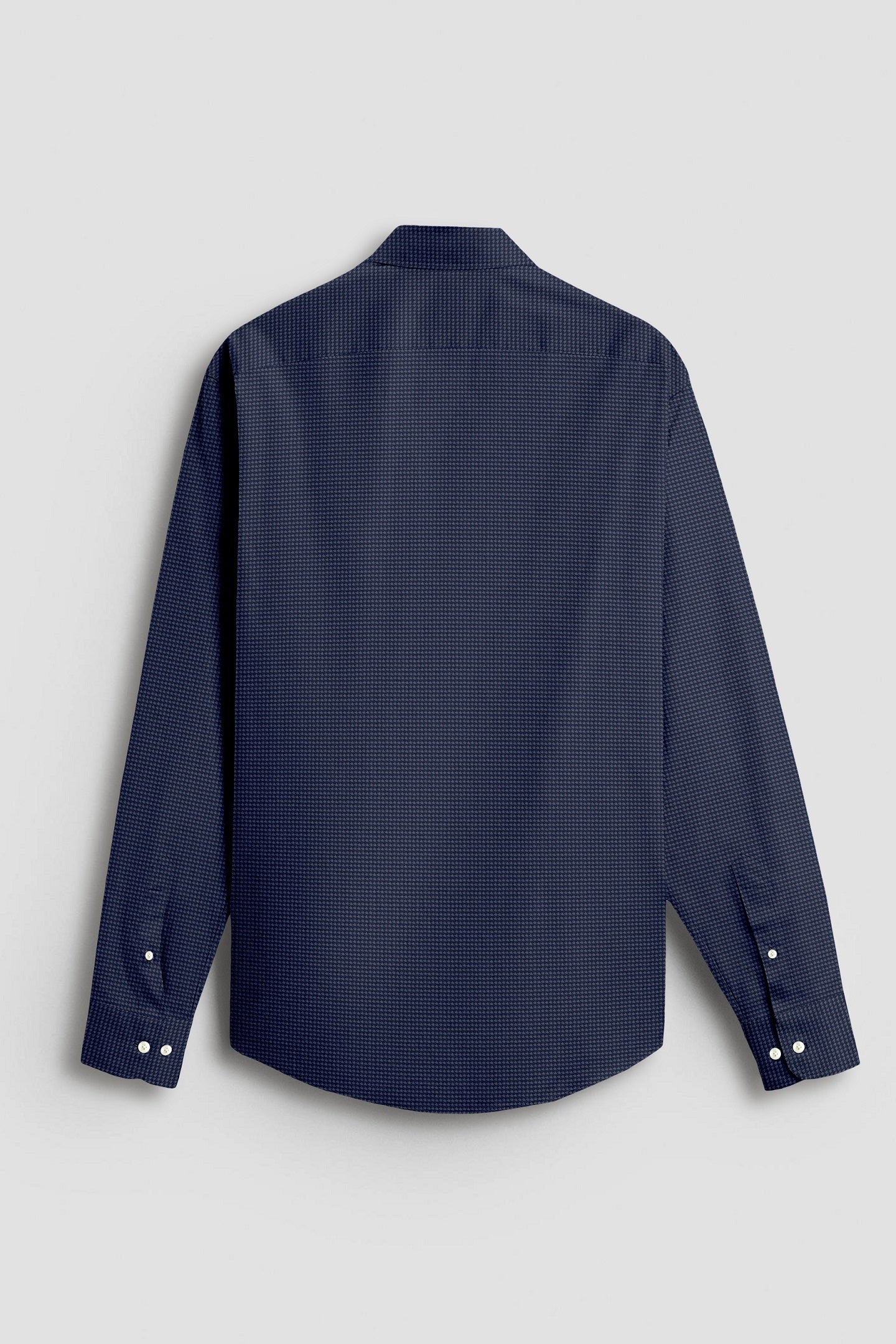 Coronet Blue And Cinder Gray Hounds Tooth Checks 2 Ply Giza Cotton Shirt