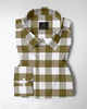 White and Ecru Olive Green Buffalo Checks Cotton Shirt