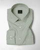 Avocado Green and Snow White Checks Cotton Shirt